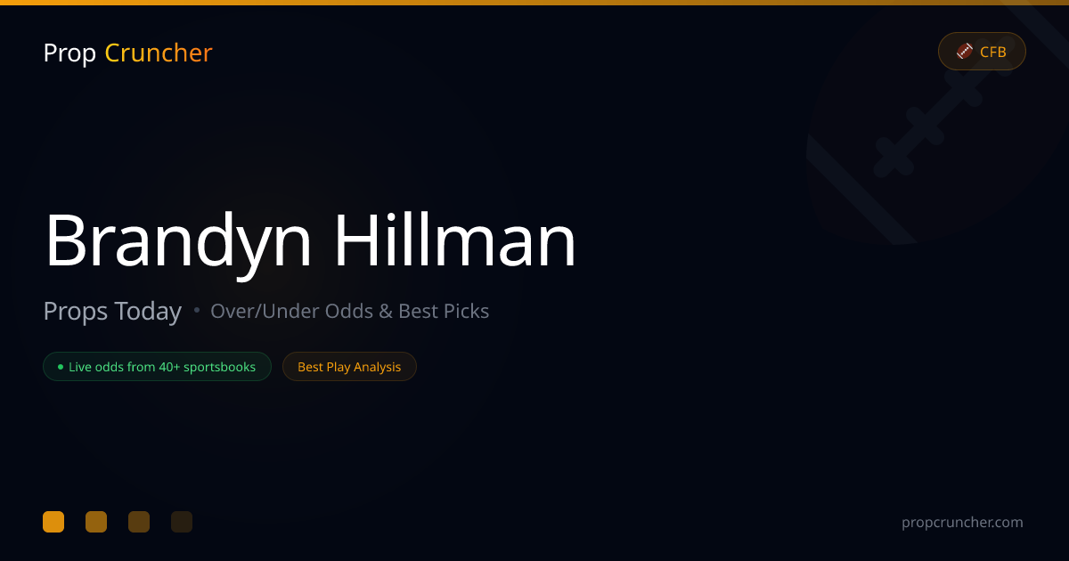 Brandyn Hillman Props Today | PropCruncher