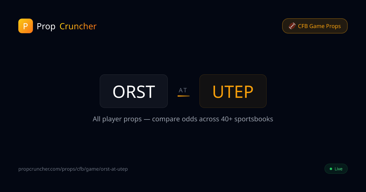 ORST vs UTEP Props Today | PropCruncher