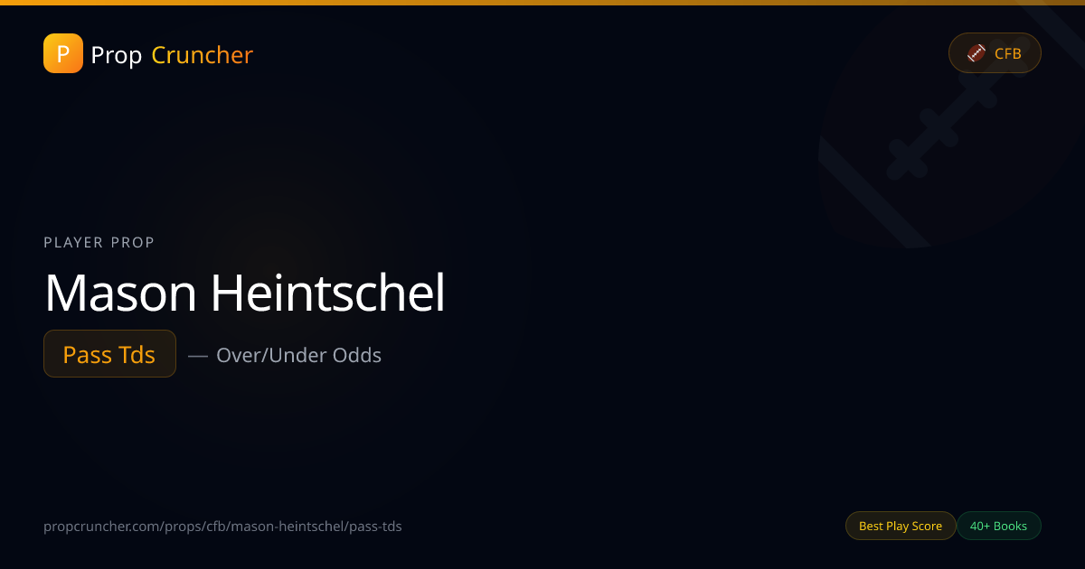 Mason Heintschel Pass TDs Props | PropCruncher