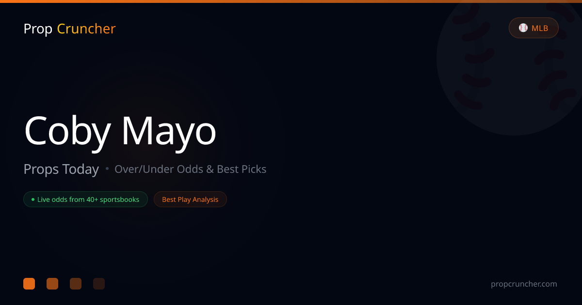 Coby Mayo Props Today — Odds & Best Picks | PropCruncher