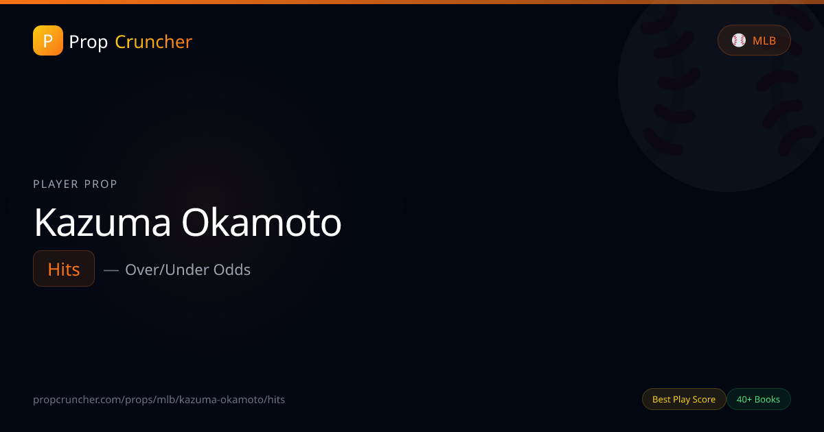 Kazuma Okamoto Hits Stats & History | PropCruncher