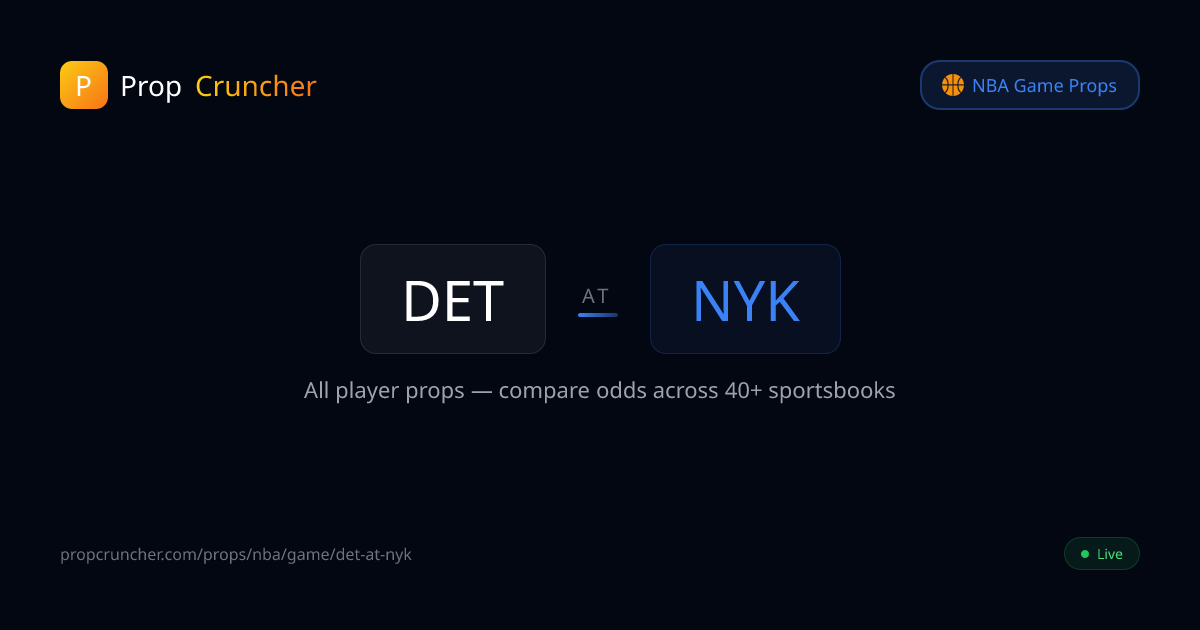Pistons vs Knicks Props Today | PropCruncher
