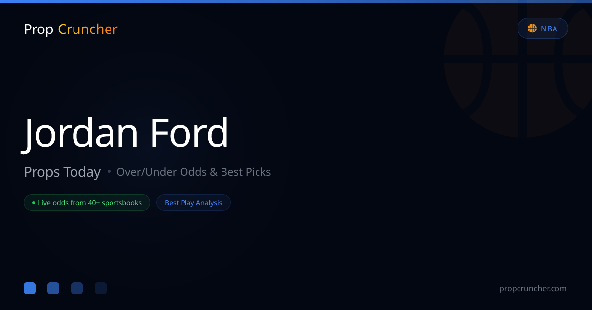 Jordan Ford NBA Stats & Props | PropCruncher