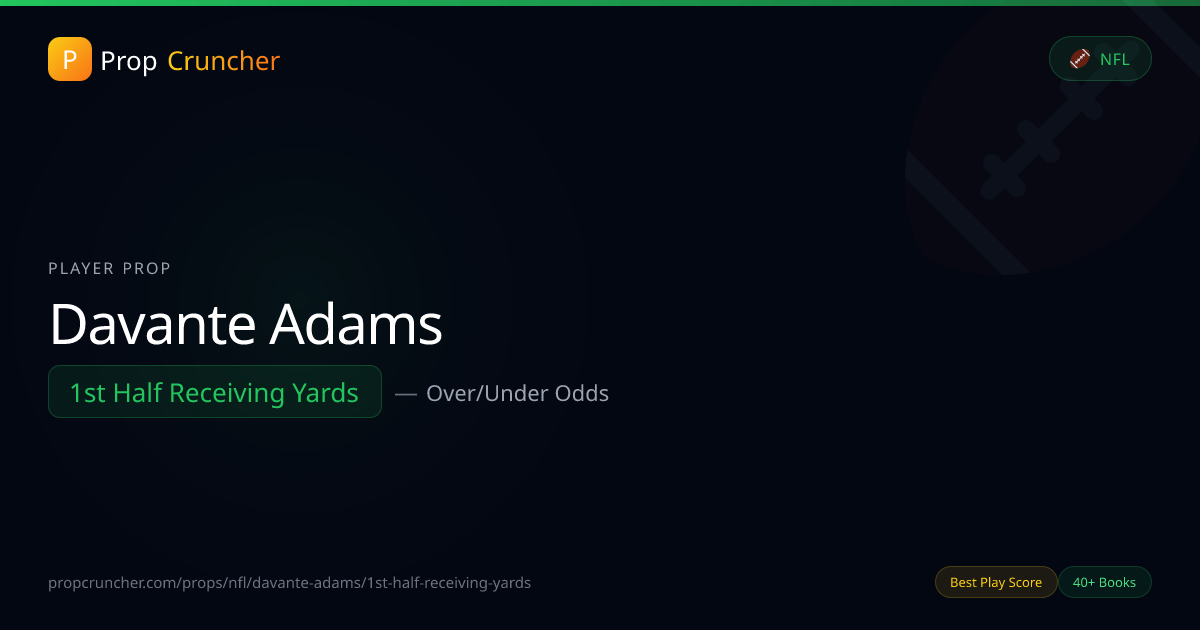 Davante Adams 1st Half Receiving Yards Props | PropCruncher
