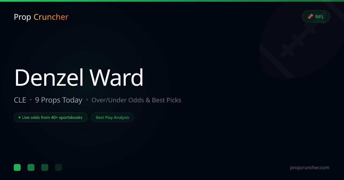 Denzel Ward NFL Stats & Props | PropCruncher