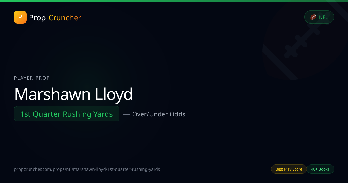MarShawn Lloyd 1st Quarter Rushing Yards Props | PropCruncher
