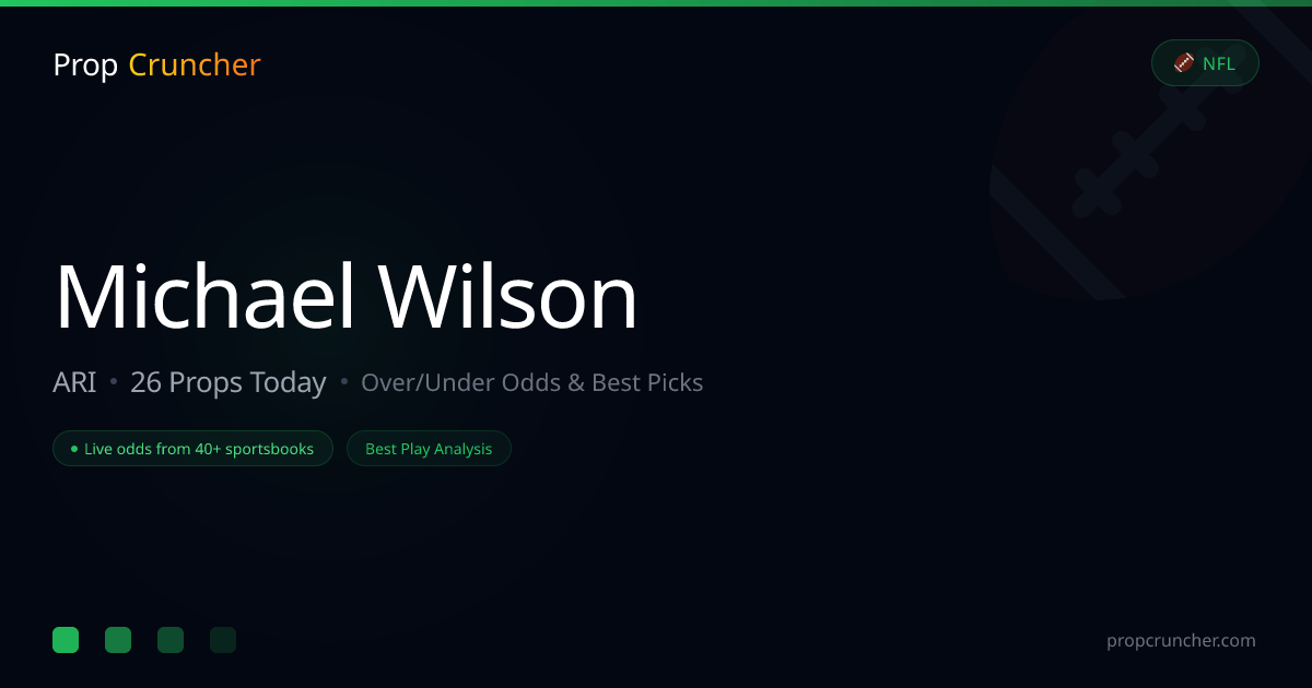 Michael Wilson NFL Stats & Props | PropCruncher