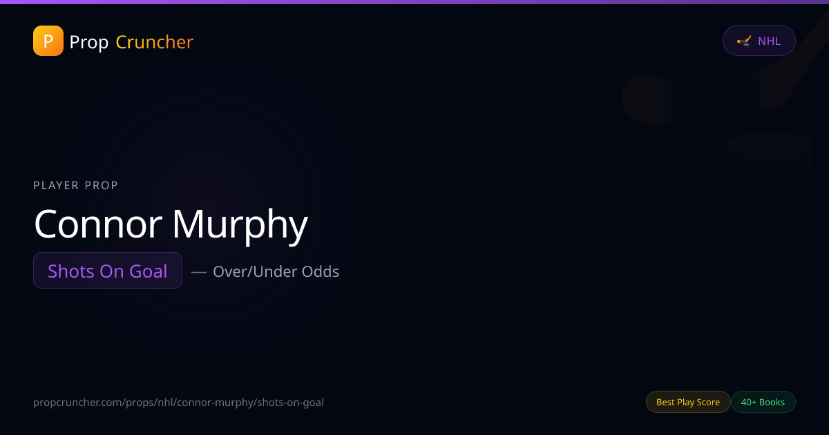 Connor Murphy Shots on Goal Stats & History | PropCruncher