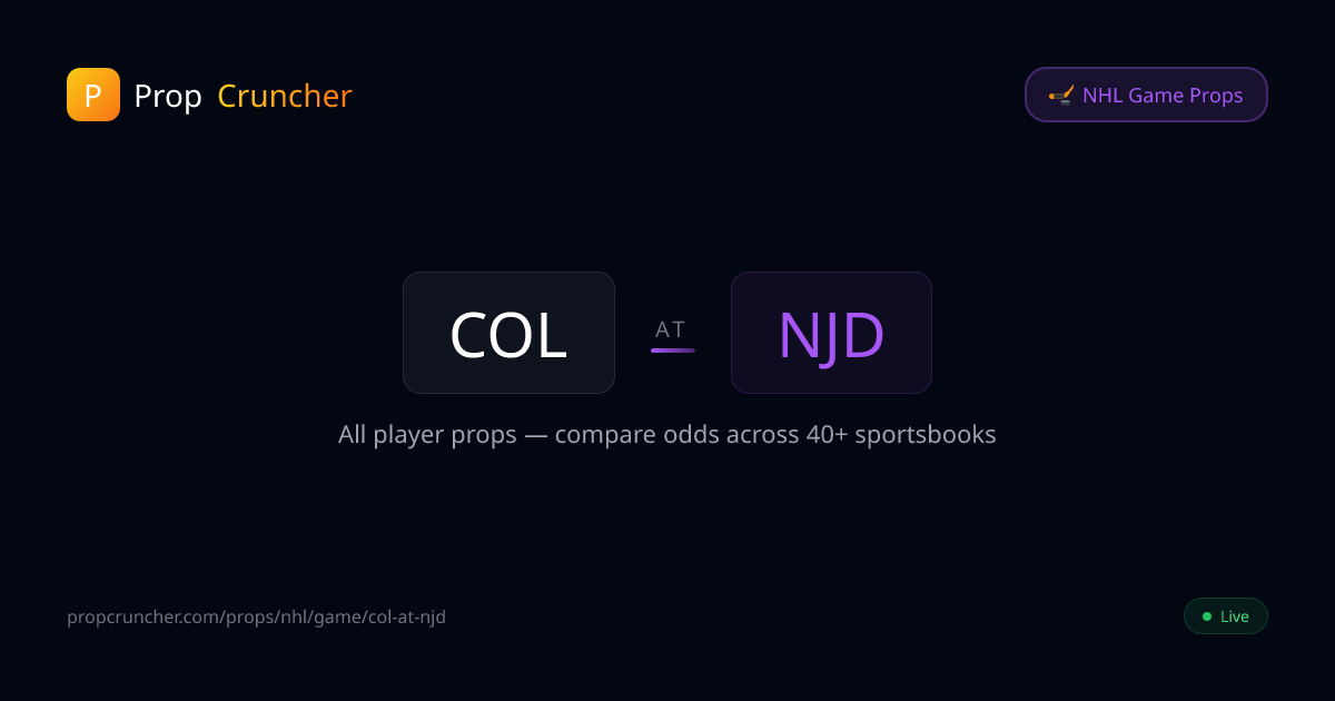 Avalanche vs Devils Props Today | PropCruncher
