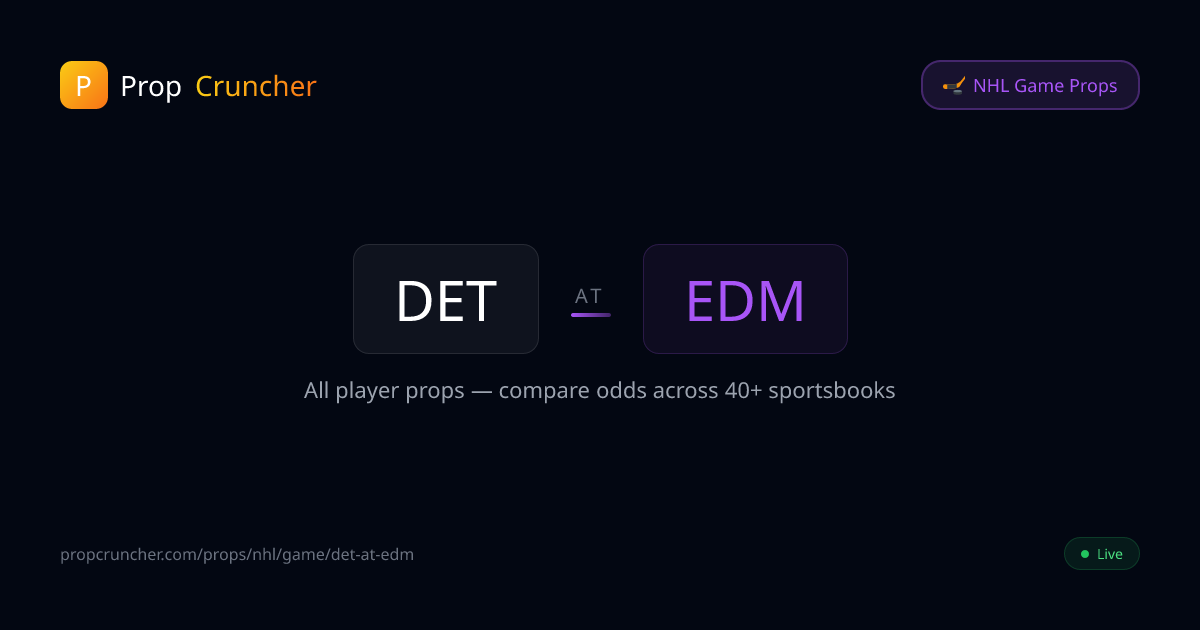 Red Wings vs Oilers Props Today | PropCruncher