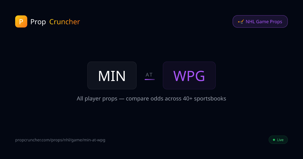 Wild vs Jets Props Today | PropCruncher