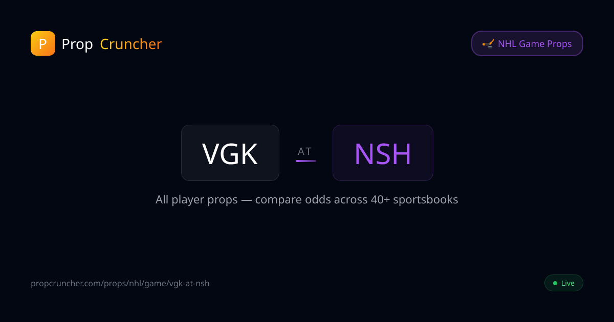 Golden Knights vs Predators Props Today | PropCruncher