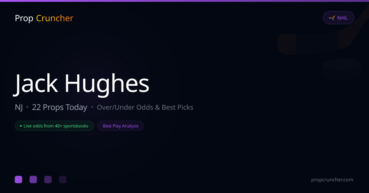 Jack Hughes Props Today | PropCruncher