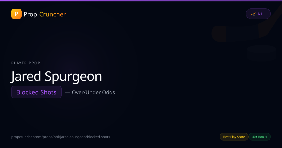 Jared Spurgeon Blocked Shots Stats & History | PropCruncher