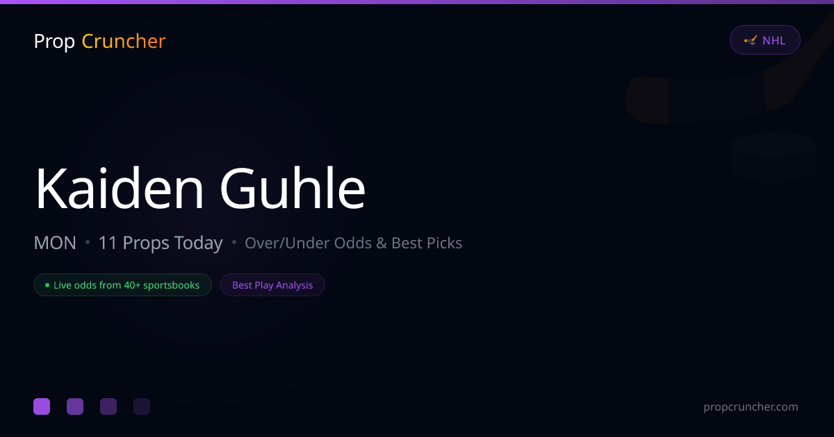 Kaiden Guhle Props Today | PropCruncher