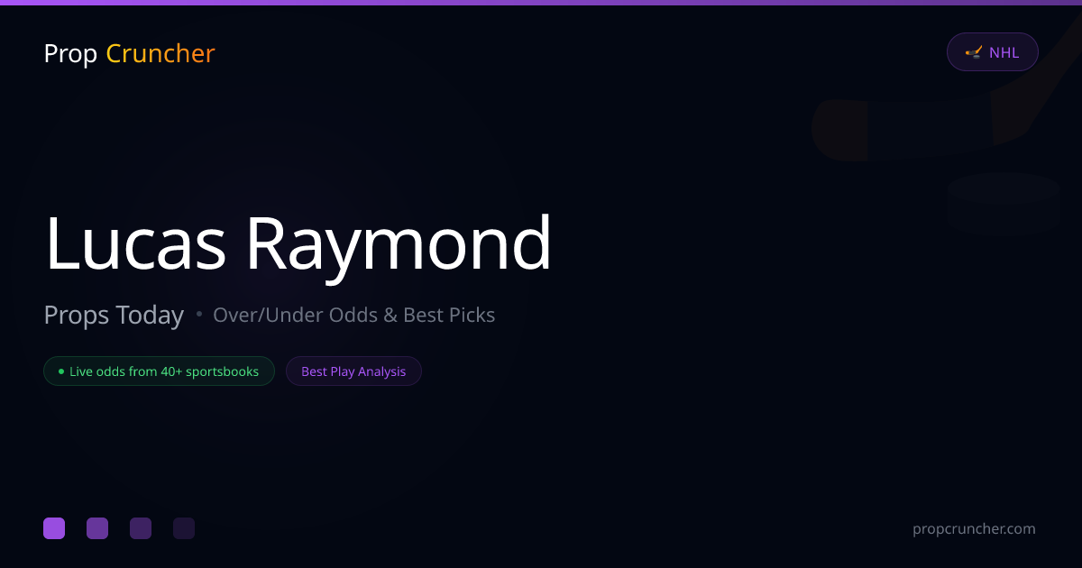 Lucas Raymond Props Today | PropCruncher