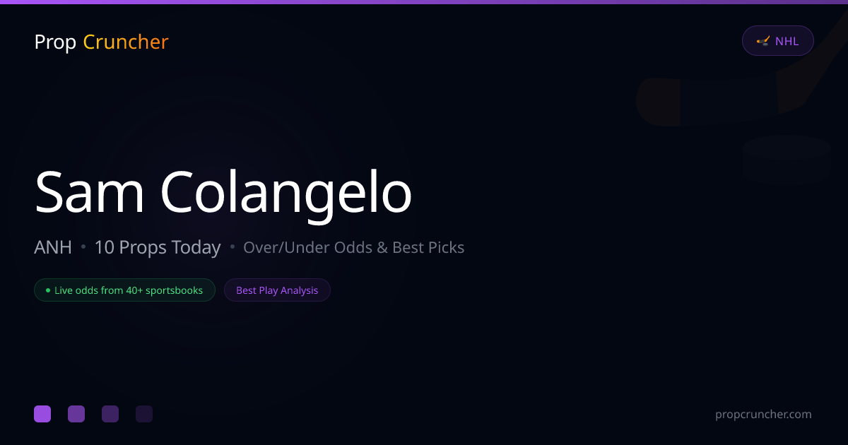 Sam Colangelo Props | PropCruncher